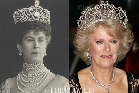 Queen Mary's Tiaras: The British Royal Collection | The Court Jeweller Delhi Durbar, Camila Parker, The Queen Of England, Royal Crown Jewels, Prinz Charles, Tiara Hair, Queens Jewels, Camilla Duchess Of Cornwall, Flashback Friday