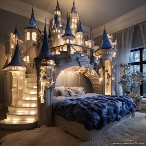 Castle Bed, Luxury Kids Bedroom, Amazing Bedroom Designs, Cool Room Designs, Dream Bedroom Inspiration, Kids Room Interior Design, Kids Bedroom Inspiration, Dream Life House, Kids Interior Room