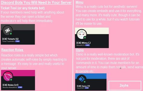 Art Discord Server Ideas, Discord Server Tips, Discord Bots To Use, Things To Add To Your Discord Server, Vtuber Tips, Discord Tips, Server Name Ideas Discord, Server Decor, Discord Server Role Ideas