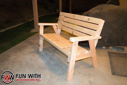 Diy Park Bench, Park Bench Diy, Park Bench Ideas, Wooden Bench Diy, Wooden Bench Seat, Cinder Block Bench, Outdoor Bench Seating, Diy Bench Outdoor, Woodworking School