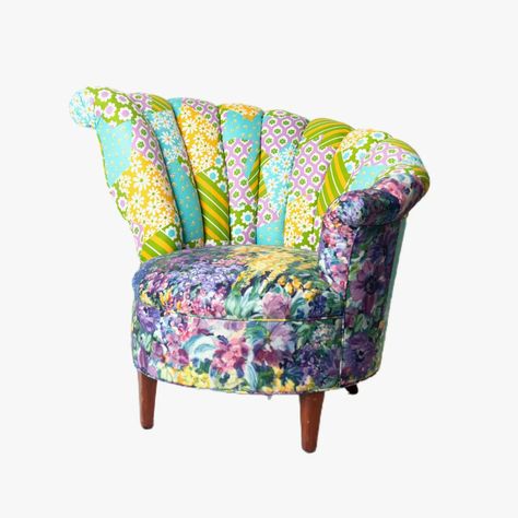 Behold: Batsheva Furniture! Plus 3 Other Design Launches We Have Our Eye On | Vogue Purple Floral Fabric, Patchwork Furniture, Leopard Pillows, Funky Chairs, Floral Patchwork, Green Blue Purple, Back Art, Funky Furniture, Purple And Yellow