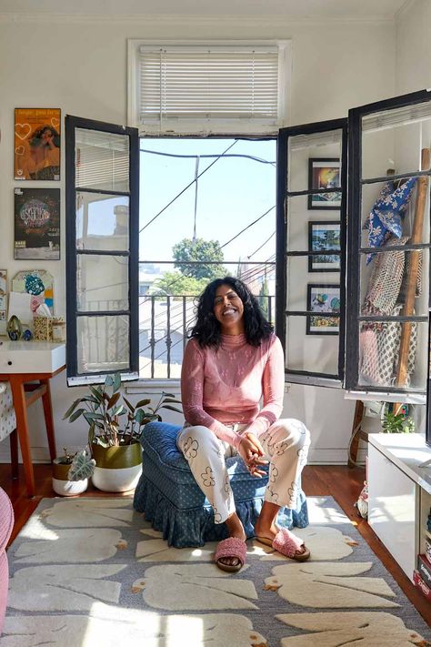 Woman sitting in living room space Uppercase Magazine, Cozy Studio Apartment, Gorgeous Houses, Louisiana State University, Architectural Photographers, Woman Sitting, Make Pictures, Halloween Party Themes, Living Room Spaces