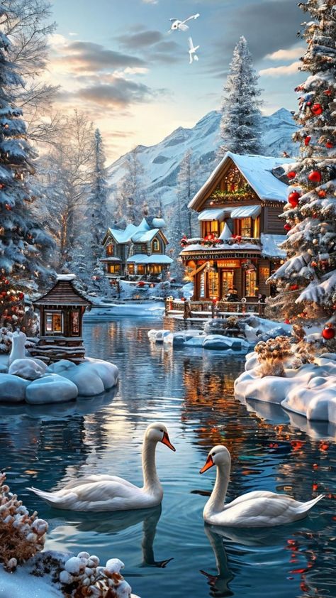 Beautiful Winter Scenes Christmas Nature, Winter Scenery Christmas, Gal Gardot, Beautiful Winter Scenes, Paint Pouring, Beautiful Wallpapers Backgrounds, Winter Scenery, Christmas Scenes, Magical Christmas