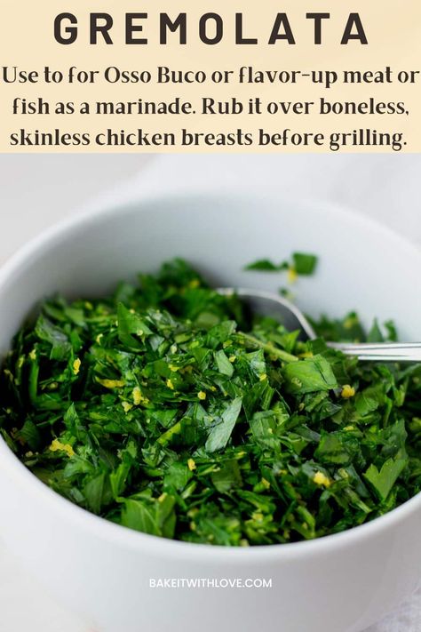 Italian Parsley Recipes, Gremolata Recipe, Fresh Herb Recipes, Parsley Recipes, Italian Parsley, Delicious Salad Dressings, Pinterest Food, Cooking Herbs, Light Meals