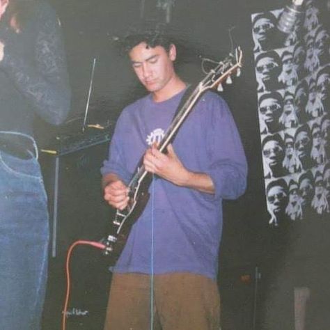 $ New Zealand Represent $ on Instagram: “Oh and here's a photo of Taika from the days when he was in a band with my mum 😎” Pathetic Man, Luke Hughes, Taika Waititi, When He, New Zealand, A Photo, Guitar, Band, On Twitter