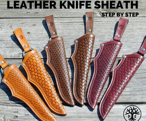 Hello everyone!I would like to introduce you to my concept of universal leather knife sheath. I called it "universal" because it is designed to carry... Leather Knife Sheath, Trench Knife, Diy Gifts For Men, Karambit Knife, Japanese Knife, Hard Metal, Knife Sheath, Knife Sharpening, Leather Projects