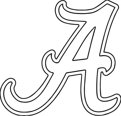 Moldes De Letras Cursivas Para Imprimir Y Recortar 3F3 Alabama Quilt, Football Coloring, Letter Stencils Printables, Alabama Elephant, Stencil Lettering, Alphabet Letter Templates, Alfabet Font, Football Coloring Pages, Alabama Crimson Tide Logo