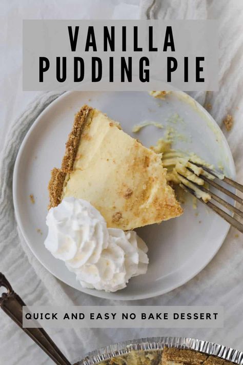 Things To Make With Instant Pudding, Vanilla Pudding Cream Cheese Dessert, Graham Cracker Crust Vanilla Pudding Pie, Vanilla Pudding Desserts Graham Crackers, Graham Cracker Vanilla Pudding Dessert, No Bake Vanilla Pudding Pie, Vanilla Pudding Pie Instant, Vanilla Instant Pudding Desserts, What To Do With Vanilla Pudding