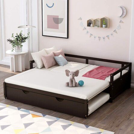 Wooden Daybed With Trundle, Pop Up Trundle, Wooden Daybed, Twin Daybed With Trundle, Sofa Bed Frame, Sofa Bed Bedroom, Wooden Platform Bed, Wood Daybed, King Design