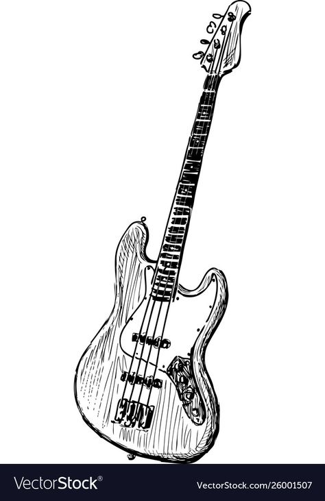 Electric Guitar Sketch Pencil, Electric Guitar Sketch, Electric Guitar Illustration, Electric Guitar Drawing, Music Silhouette, Guitar Sketch, Guitar Illustration, Guitar Vector, Guitar Drawing