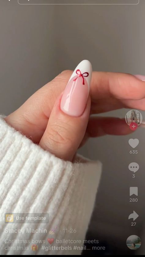 Minimalist Bow Nail Art Designs for a Chic Summer Manicure French Tip Red Bow Nails, Acrylic Nail Designs Red And White, White French Red Bow, White French Tip Xmas Nails, French Tip Nails Red And White, Bows On Nails Nailart, French Tip With Red Bow, Red And White Bow Nails, French Manicure With Bow