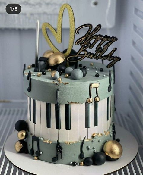 Musical Themed Cake, Piano Themed Cake, Piano Theme Birthday Party, Cake Piano Birthday, Music Birthday Cake For Men, Piano Birthday Party Ideas, Music Cake For Men, Music Decorations Party, Music Cakes Birthday