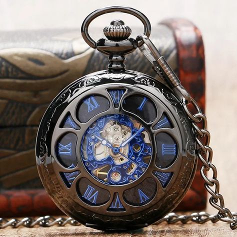 Skeleton Pocket Watch, Mechanical Pocket Watch, Swiss Army Watches, Casual Necklaces, Skeleton Watches, Fob Watch, Pocket Watch Antique, Clock Gift, Vintage Pocket Watch