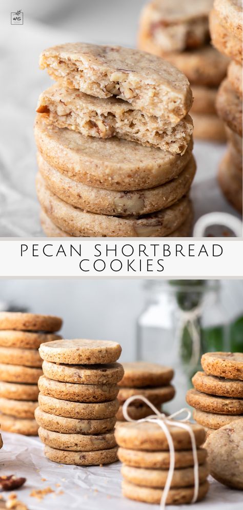 These pecan shortbread cookies are perfectly crumbly, crispy, buttery and filled with the rich scent of deeply toasted pecans. You’ll want to make these pecan sandies every chance you get! Follow me on Pinterest for more recipes like this. Butter Pecan Shortbread Cookies, Pecan Sandies Cookies, Best Shortbread Cookie Recipe, Pecan Shortbread Cookies, Pecan Shortbread, Xmas Cookie, Pecan Sandies, Cookie Boxes, Spiced Pecans