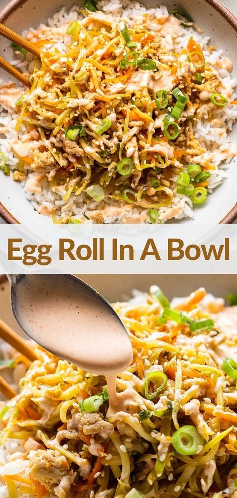 Chicken And Broccoli Slaw, Ground Chicken And Broccoli, Easy One Pan Dinner, Asian Steak Bites, Egg Roll In A Bowl, Quick Pasta Recipes, One Pan Dinner, Broccoli Slaw, Chicken And Broccoli