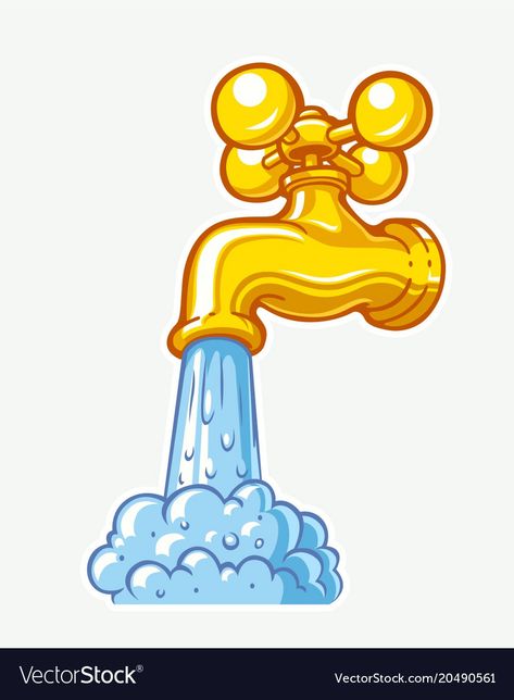 Cartoon Tap, Water Vector, Bathroom Sanitary, Water Tap, Free Vector Images, Png Images, White Background, Tap, Vector Images