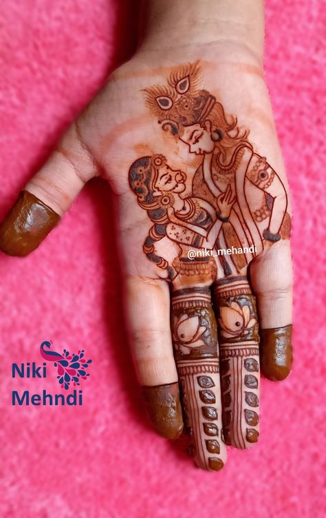 Hend Mahendi, Radha Krishna Mehndi Design, Krishna Mehndi Design, Groom Mehandi, Sider Mehndi, Portrait Mehendi, Krishna Mehndi, Mehandi Tutorial, Best Bridal Mehndi