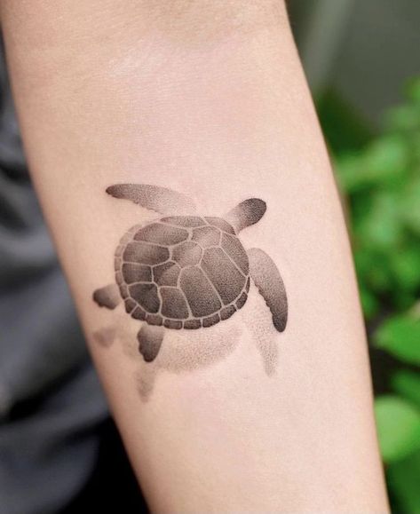 Turtle Shadow Tattoo, Sea Turtle Tattoo Design, Small Turtle Tattoo, Small Nature Tattoo, Modern Art Tattoos, Shadow Tattoo, Sea Turtle Tattoo, Turtle Tattoo Designs, Native Tattoos