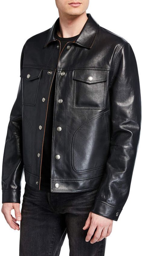 Tom Ford Jacket, Tom Ford Designer, Tom Ford Leather, Men Winter Jacket, Biker Coat, Lycra Men, Black Pure, Hooded Faux, Lambskin Leather Jacket