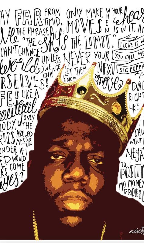 Biggy Smalls Wallpaper, Biggie Art, Biggie Smalls Lyrics, Amy Winehouse Lyrics, Biggie Smalls Poster, Biggie Smalls Art, Kriss Kross, Hip Hop Artwork, Lyrics Poster