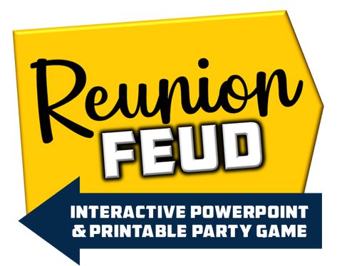 Reunion Family Feud Party Game Family Feud Party, Mystery Escape Room, Question And Answer Games, Family Feud Game, Reunion Party, Reunion Games, Interactive Powerpoint, Family Reunion Games, Family Reunion Planning