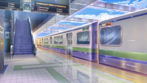 Anime Airport, Station Anime, Airport Background, Train Station Background, Fond Gacha Life, Background Gacha Life, Character Outfit Inspiration, Lovely Scenery, Fantasy Futuristic