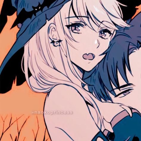 Anime Halloween Pfp Matching, Halloween Profile Pics, Couples Icons Aesthetic, Anime Halloween, Best Anime Couples, Matching Halloween, Halloween Icons, Cute Anime Profile Pictures, Cartoon Profile Pics