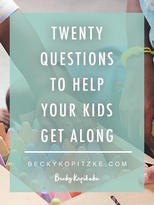 Do your kids bicker and fight? Most siblings do! Here’s a list of 20 fun conversation starters and team-building activities designed to help your children appreciate one another—and have fun together...available for FREE in my Resource Library! Kids Team Building Activities, Family Therapy Activities, Homeschool Lesson Plans, Christian Family, Kids Bible, Fun Conversation Starters, Bible Study For Kids, Affirmations For Kids, Building Activities