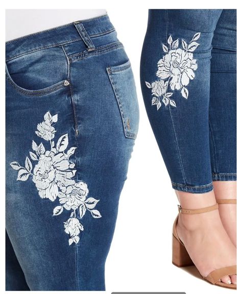 Pant Embroidery, Bleach Designs, 2024 Ideas, Fancy Frocks, Leather Jacket Style, Embroidered Clothes, Jacket Style, Jeans Pants, Bleach