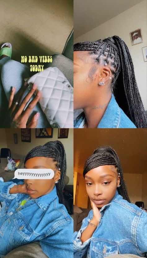 Hairstyles Short Blonde Hair, Box Braids Swoop Ponytail, Swoop Ponytail With Knotless Braids, Knotless Braids Swoop Ponytail, Knotless Braids Hairstyles Swoop, Swoop Bun Box Braids, How To Do A Swoop With Knotless Braids, Swoop With Braids Hairstyles, Braids Swoop Ponytail