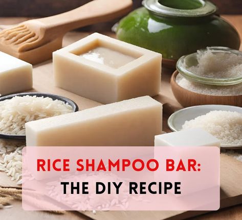 Hair Shampoo Recipe, How To Make Shampoo Bars Homemade, Diy Natural Shampoo Bar, Shampoo Soap Bar Recipe, Rice Bar Shampoo, How To Make Rice Water Shampoo Bars, Lard Shampoo Bar Recipe, Diy Cowash Recipe, Diy Hair Conditioner Bar