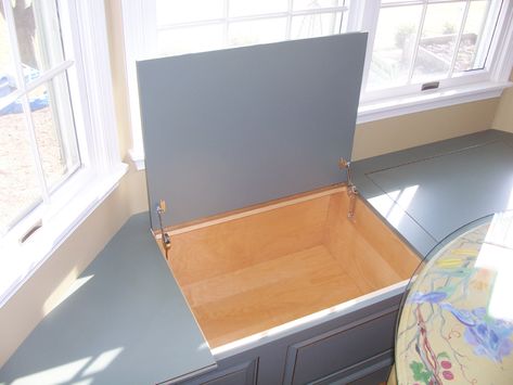 hinge for flip up bench - WOODWEB's Cabinetmaking Forum Hinges For Bench Seat, Hinged Countertop, Hinged Table, Overlay Hinges, Hidden Hinges, Cabinet Door Hardware, Storage Bench Seating, Hinges For Cabinets, Countertop Storage