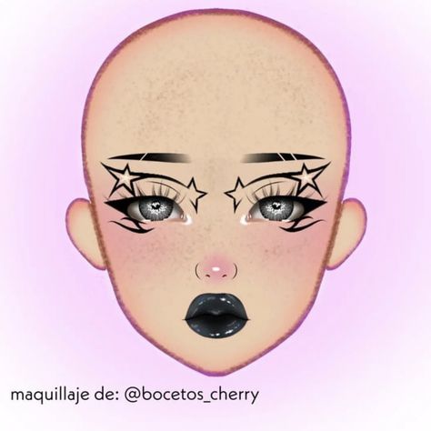 Cute Clown Makeup, Grunge Makeup Tutorial, Hippie Makeup, Holloween Makeup, Makeup Charts, Makeup Drawing, Makeup Face Charts, Face Art Makeup, Graphic Makeup