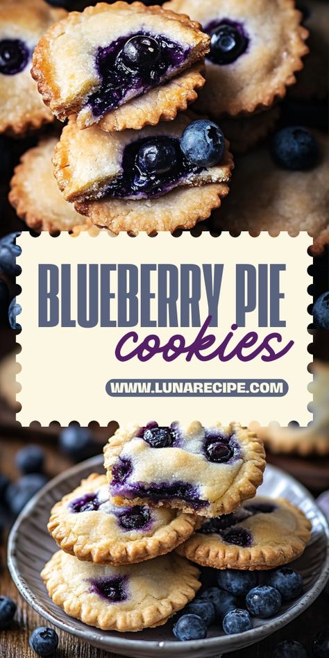 Try this Delightful Blueberry Pie Cookies Recipe for a sweet treat that combines the best of both worlds—pie and cookies! 🍪🥧 These bite-sized delights feature a flaky crust and a rich blueberry filling, perfect for parties, tea time, or anytime you want a delicious dessert.  📌 Pin this recipe to bake easy and delicious blueberry pie cookies that everyone will enjoy! #BlueberryPieCookies #SweetTreats #PieLovers #CookieRecipes #EasyBaking #DeliciousDesserts Blueberry Pie Cookies, Pie Cookies Recipe, Blueberry Filling, Bake Easy, Desserts Cookies, Blueberry Cookies, Quick Treats, Pie Cookies, Dessert Bites