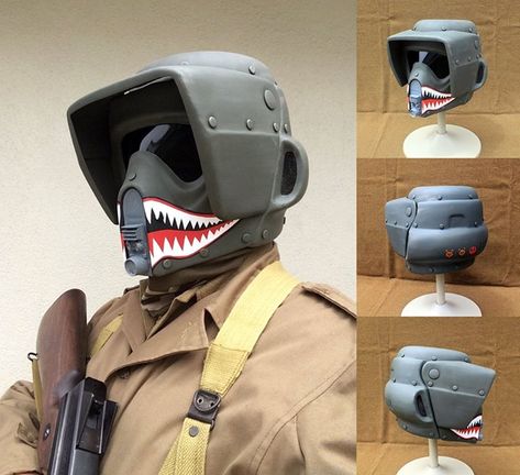 Custom Welding Helmets, Scout Trooper, Star Wars Helmet, Helmet Concept, Star Wars Crafts, Star Wars Design, Military Drawings, Star Wars Trooper, Sci-fi Armor