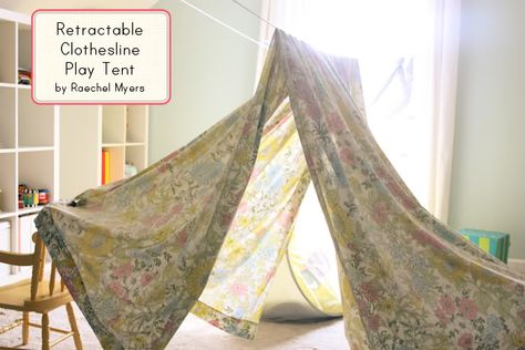 For whatever reason, kids LOVE tents. It doesn’t matter if it’s a stylish canopy or a rustic teepee- if they can crawl inside and let their imagination run wild, they’ll come running. The great thing about a tent, canopy or teepee, is that you can make your own to fit your space and save you money. ThereContinue Reading... Sheet Fort, Tent At Home, Homemade Forts, Sheet Tent, Indoor Tent For Kids, Indoor Forts, Diy Fort, Diy Tipi, Fort Building