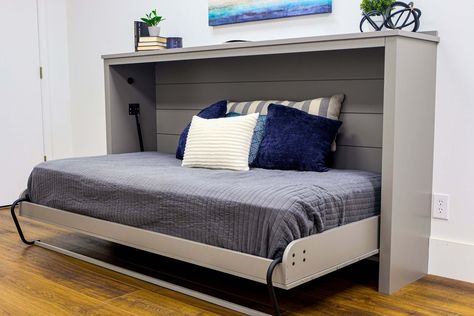 Diy Wall Bed, Murphy Bed Mechanism, Murphy Wall Bed, Murphy Bed Kits, Bed Mechanism, Build A Murphy Bed, Horizontal Murphy Bed, Simple Bed Designs, Murphy Wall Beds