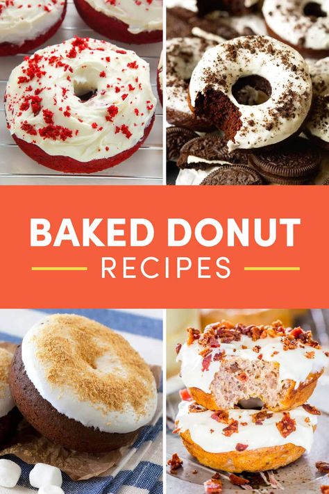 Baked Chocolate Chip Donuts Recipe, How To Make Baked Donuts At Home, Baked Donut Recipes With Donut Pan Easy, Baked Cake Donut Recipes, Homemade Cake Doughnut Recipe, Donut Baked Recipes, Cake Donut Flavors, Doughnut Recipe Easy Baked, Doughnut Recipes Homemade