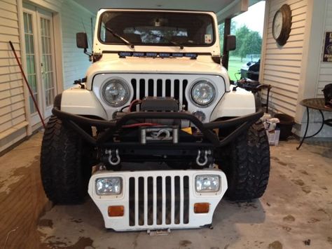 wrangler grill conversion; YJ's square lights to round lights - Page 4 - Jeep Wrangler Forum Jeep Wrangler 1995, Jeep Upgrades, Jeep Wrangler Headlights, Jeep Wrangler Wheels, Jeep Wrangler Forum, Diy Jeep, Jeep Things, Cj Jeep, Tj Wrangler