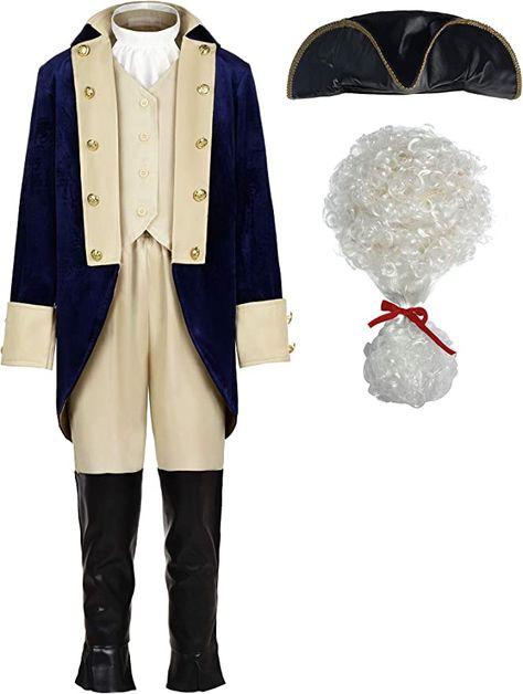 Amazon.com: ReliBeauty Washington Costume Boys Hamilton American Colonial Uniform with Wig : Clothing, Shoes & Jewelry Kids Chef Costume, Knight Costume For Kids, Kids Book Character Costumes, Kids Astronaut Costume, Hamilton Costume, Halloween Outfits For Kids, Soldier Costume, Astronaut Costume, Police Costume