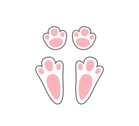 Hase Tattoos, Paw Cartoon, Bunny Paws, Paw Drawing, Gender Reveal Invitations Template, Feet Drawing, Paw Logo, Disney Princess Colors, Rabbits Foot