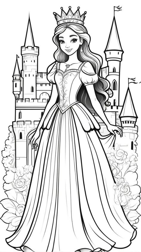 Precious Moments Coloring Pages, Coloring Pages For Kids, Coloring Pages For Adults, Vintage Coloring Pages For Adults, Couple, Animals, Books, Angels And More... Disney Coloring Pages Princess, Printable Princess Coloring Pages, Princess Colouring Printables, Princess Colouring Pages, Princess Outline, Drawing Of Princess, Disney Princess Outline, Coloring Pages Princess, Rapunzel Coloring Pages