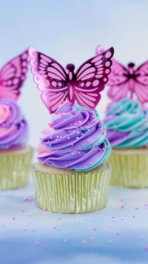 Happy International Women’s Day! 💗 in 2022 | Mermaid cupcakes, Butterfly cupcakes, Girl cupcakes Pastel Rainbow Cupcakes, Colorful Baking, Play Bakery, Girl Birthday Cupcakes, Aladdin Party, 12th Birthday Cake, Encanto Birthday, Swirl Cupcakes, Butterfly Birthday Cakes