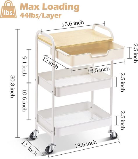 Makeup Cart Rolling, Diy Rolling Cart, Office On Wheels, Rolling Cart With Drawers, Storage On Wheels, Office Cart, Desk Cart, Table Top Storage, Trolley Kitchen