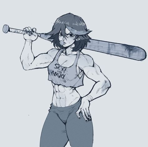 Tomboy Drawing, Tomboy Art, Buff Women, Woman Sketch, By Any Means Necessary, Kill La Kill, Figure Drawing Reference, Muscle Girls, Art Style Inspiration