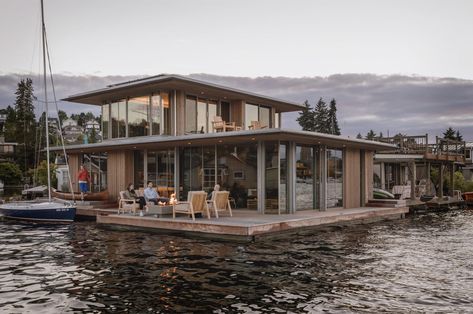 Floating Building, Christopher Pratt, Ipe Wood Deck, Seattle Waterfront, Olson Kundig, Rooms With A View, Floating Homes, Ipe Wood, Wooden Architecture