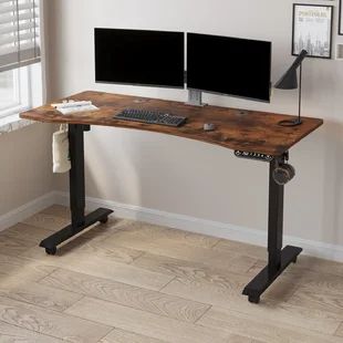 Wayfair | Standing & Height-Adjustable Desks Standing Desk Height, Adjustable Computer Desk, Height Adjustable Desk, Electric Standing Desk, Pc Table, Ergonomic Desk, Adjustable Height Standing Desk, Stand Up Desk, Desk Height