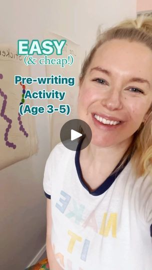 480 reactions · 308 shares | Easy (& cheap!) pre-writing activity for age 3-5

🤔You might be wondering, “what’s a pre-writing activity?” these are activities that develop motor pathways, movements, and skills that help your child with the future skill of writing! 

⭐️ *read on for supplies and easy setup for this activity* 

👆🏼V E R T I C A L  D R A W I N G

Working vertically (easel, paper on the wall etc.) helps children to build strength in their hands and arms and positions their hand in a way that promotes effective pencil/tool grip. This vertical work also requires children to “cross the midline” (middle of their body) while working which promotes bilateral body coordination that serves so many functions in everyday life. 

⬆️⬇️T O P  to  B O T T O M

Starting their lines at the t Pencil Tool, Easy Cheap, Preschool Rooms, Pre Writing Activities, Pre Writing, Hands On Activities, Writing Activities, Helping Kids, Preschool