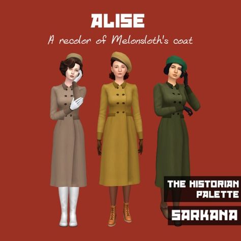 Sarkana - I hope I can stop recoloring coats! Another... 40s Outfits, Sims 4 Decades Challenge, The Historian, Characters Outfits, Cc Clothes, Sims 4 Cc Folder, The Scientist, Sims 4 Characters, The Sims 4 Download