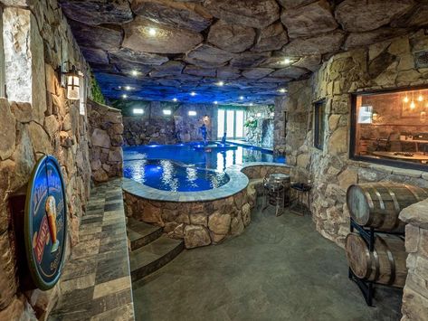 Insane Pool And Speakeasy Under The House | Lucas Lagoons Walk In Pool, Insane Pools, Cave Pool, Bay County, Lagoon Pool, Tropical Backyard, Outdoor Pools, Luxury Pools, Backyard Paradise